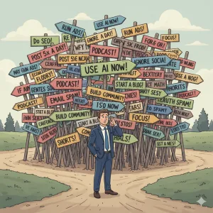 Confusing marketing advice and its negative impact on business.