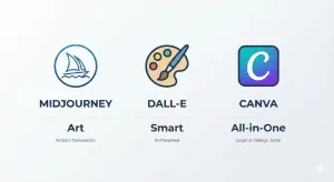 Midjourney, DALL-E და Canva - საუკეთესო AI ინსტრუმენტები ვიზუალებისთვის.