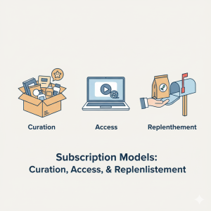 საბონენტო ბიზნეს მოდელების ტიპები: წვდომა, შევსება, კურაცია.